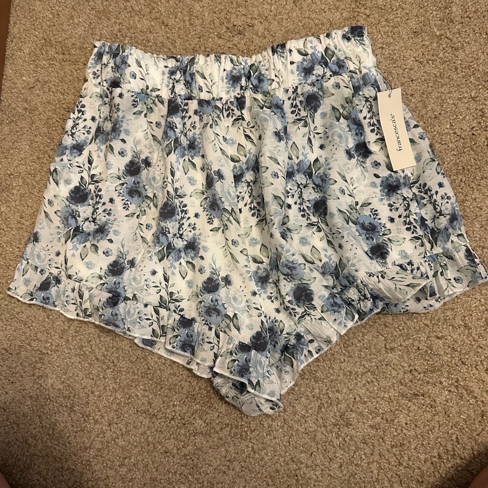 Blue floral shorts size small